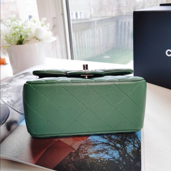 Chanel Classic Flap Mini Square Green New - Picture 4 of 7